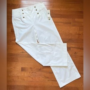 New! RALPH LAUREN nautical sailor  button front white trousers
